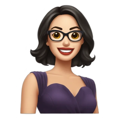 Megan Fox sonriente con lentes y vestido de baile sticker