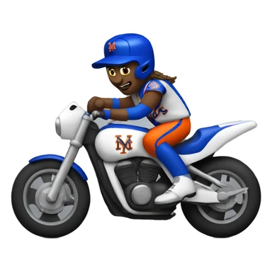 Mets player riding motorcycle  sticker