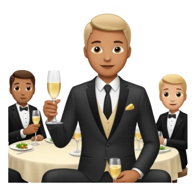 man hosting a dinner party sticker