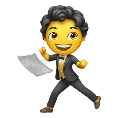 character that dances with invoices sticker
