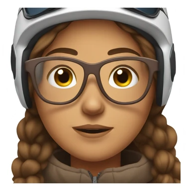 Brown haired girl with glasses skiing sticker
