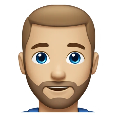 Brown hair blue eyes with buzz cut and beard sticker