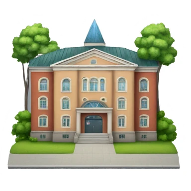 russian school buiding  sticker