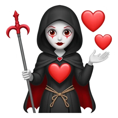 lady reaper with hearts sticker