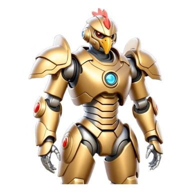 Mecha battle chicken humanoid creature but more human than chicken sticker