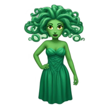 Medusa wearing a dress sticker