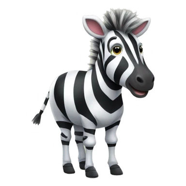Cute zebra with a soccer ball sticker