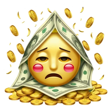 Emoji crying with money out eyes lots of money sticker