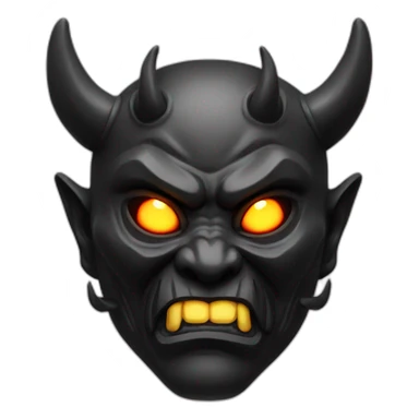 oni mask, black, with laser eyes, very detailed  sticker