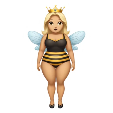 full body Plus size blonde lesbian queen bee with mole on left chin sticker