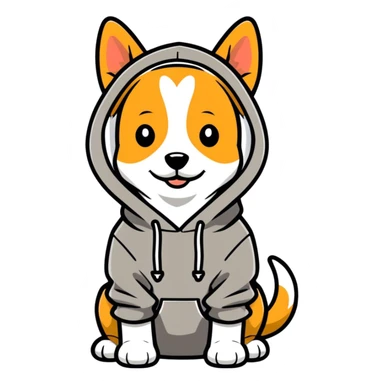 Dog wearing a hoodie  sticker