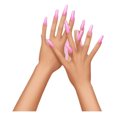 Pink long nails sticker