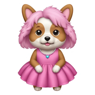 Perro con vestido rosa sticker