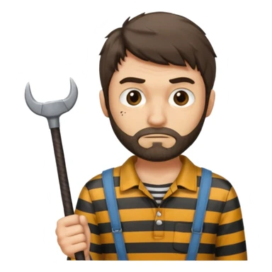 Thief with crowbar and striped shirt sticker