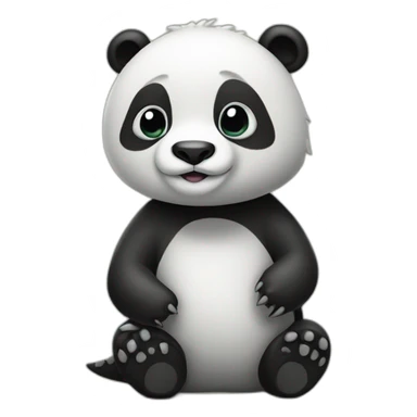 panda bear mixed with a dinosaur sticker