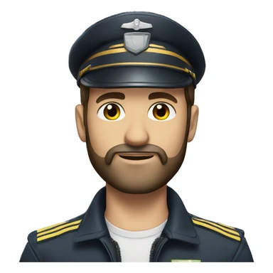Brunette bearded Pilot with grey eyes sticker