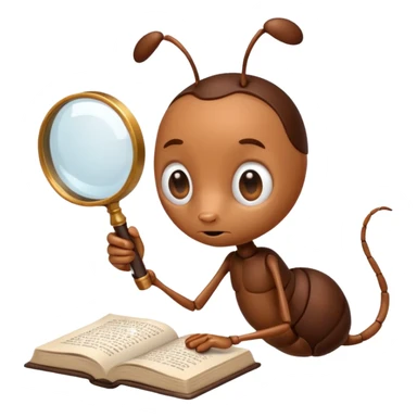 ant reading book sticker