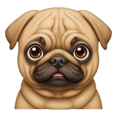 Tan pug sticker