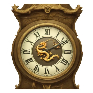 Antique clock with dragon on edge sticker