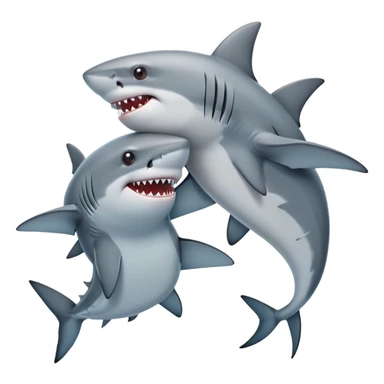 Shark hugging another shark  sticker