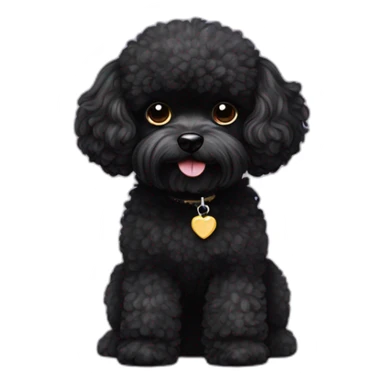full black poodle maltese chihuahua small fluffy dog sticker