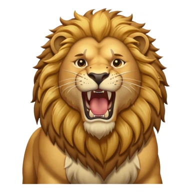 Lion – Golden mane, roaring, standing proudly sticker