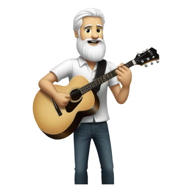 Attractive white bearded man playing black Gibson guitar sticker