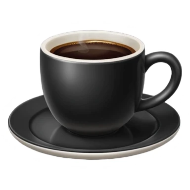 cup with black coffee on the same color plate without faces sticker