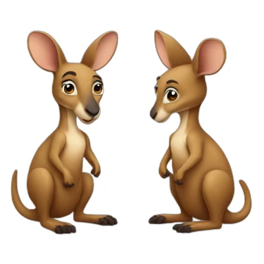 kangaroo wearing black t-shirt sticker