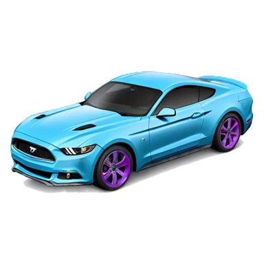 2017 ford mustang light blue with purple wheels sticker