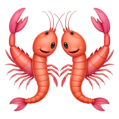 shrimp holding hands sticker