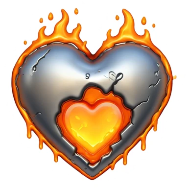 hot melting metal heart shape sticker