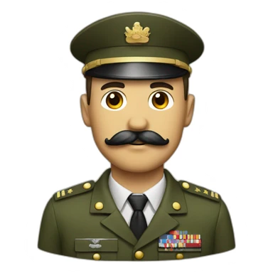 Man millitary with a square shape mustache sticker