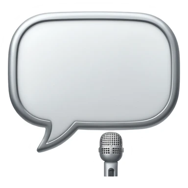 speech bubble above a microphone sticker