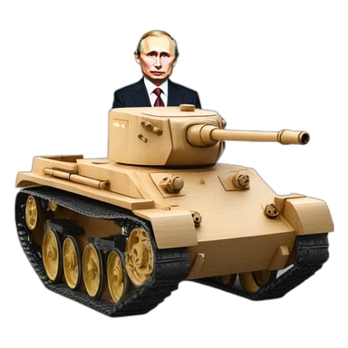 vladimir putin wooden t34 tank big wheelchair sticker