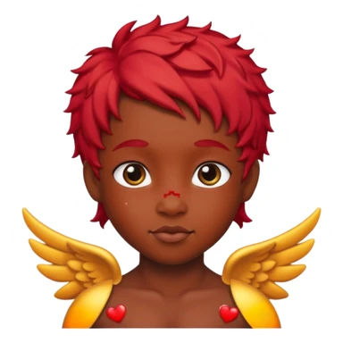 Cupid with 👨🏿‍🦰 sticker