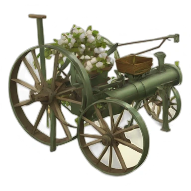 Antique farming Equipment for cotton sticker