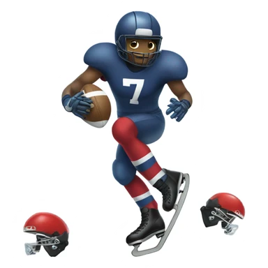 Football player on roller skates sticker