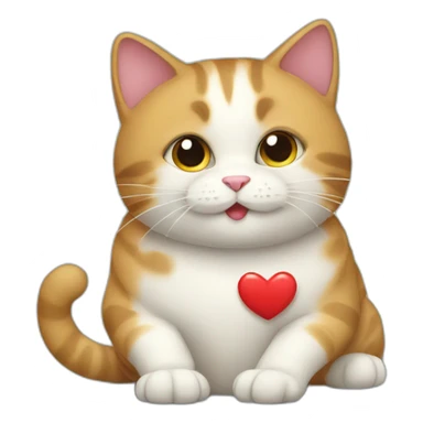 Cat with i love you sticker