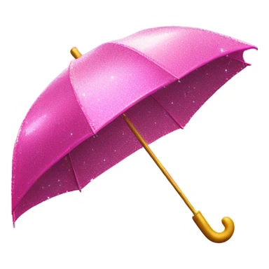 Pink sparkly umbrella in a thunderstorm sticker