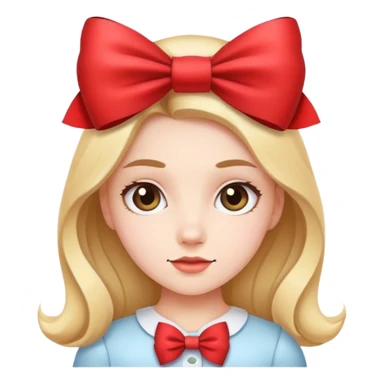Girl wearing a bow sticker