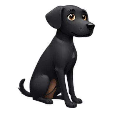 black dog with tail up sticker