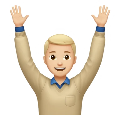 person raising both arms like at church sticker