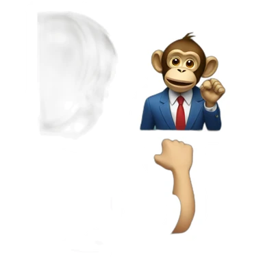 a monkey presenting the news on a TV screen sticker