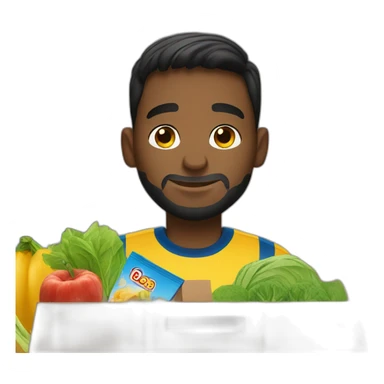 Messi buying groceries sticker