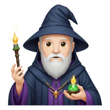 old wizard casting spells sticker