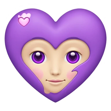 Love heart face with purple hearts sticker