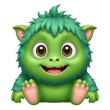 Cute baby green monster sticker