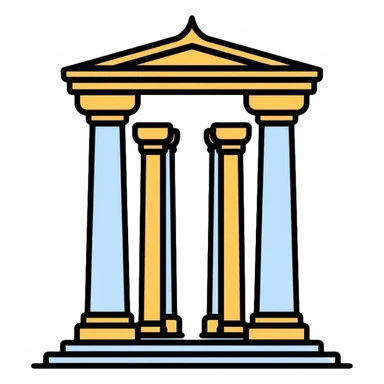 classical Greek temple with columns sticker