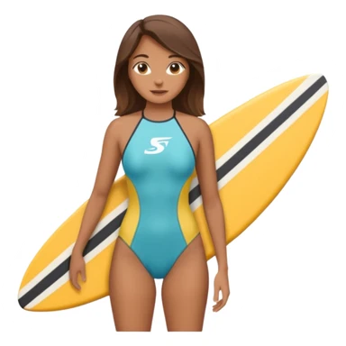 women holding surfboard sticker